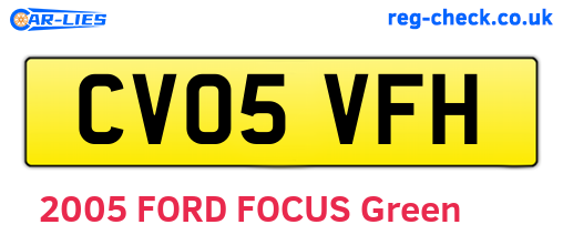 CV05VFH are the vehicle registration plates.