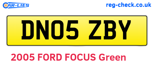DN05ZBY are the vehicle registration plates.