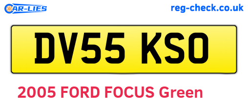 DV55KSO are the vehicle registration plates.