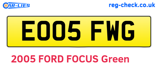EO05FWG are the vehicle registration plates.