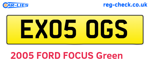 EX05OGS are the vehicle registration plates.