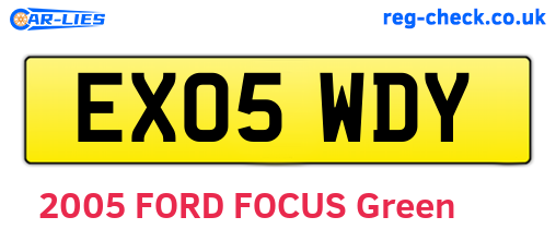 EX05WDY are the vehicle registration plates.