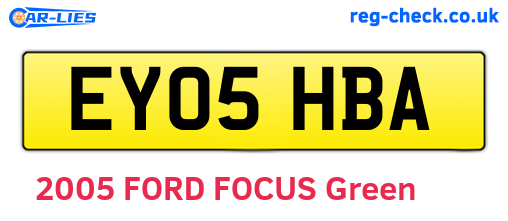 EY05HBA are the vehicle registration plates.
