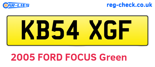 KB54XGF are the vehicle registration plates.