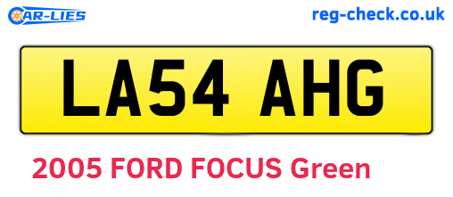 LA54AHG are the vehicle registration plates.