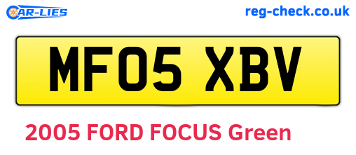 MF05XBV are the vehicle registration plates.