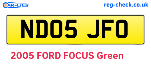 ND05JFO are the vehicle registration plates.