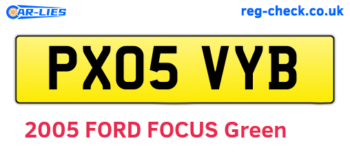 PX05VYB are the vehicle registration plates.