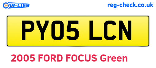 PY05LCN are the vehicle registration plates.