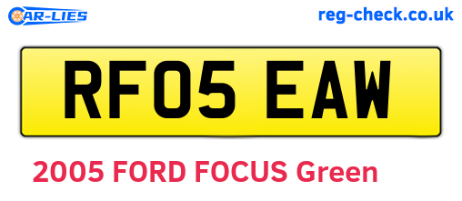RF05EAW are the vehicle registration plates.