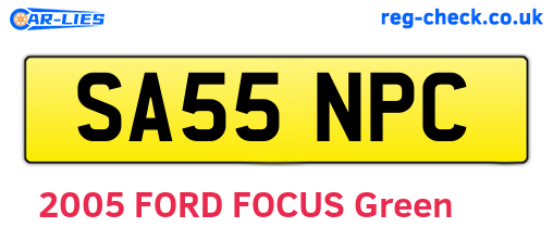 SA55NPC are the vehicle registration plates.