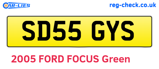 SD55GYS are the vehicle registration plates.