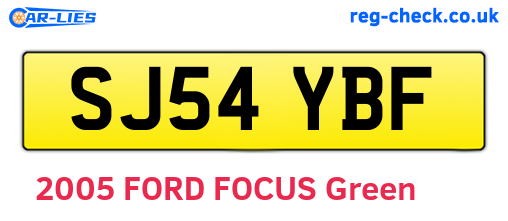 SJ54YBF are the vehicle registration plates.