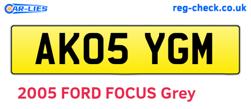 AK05YGM are the vehicle registration plates.