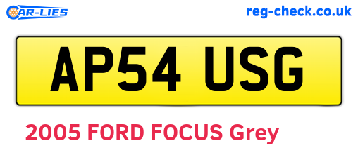 AP54USG are the vehicle registration plates.