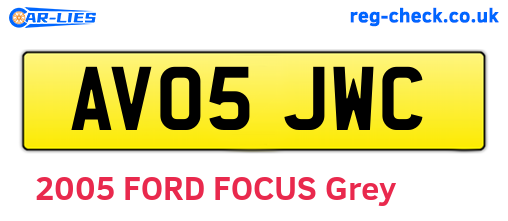 AV05JWC are the vehicle registration plates.