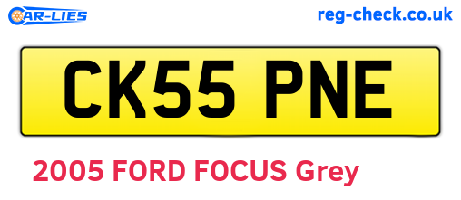 CK55PNE are the vehicle registration plates.