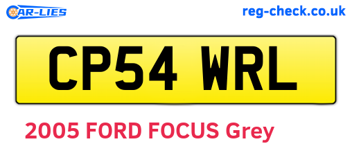 CP54WRL are the vehicle registration plates.