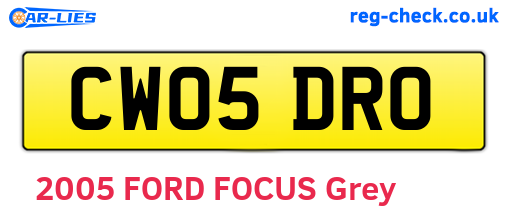 CW05DRO are the vehicle registration plates.