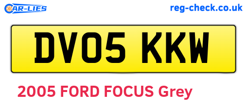 DV05KKW are the vehicle registration plates.