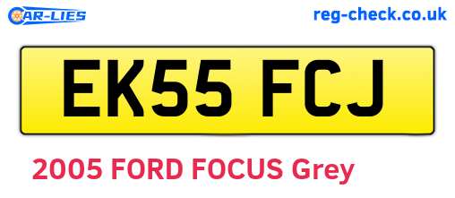 EK55FCJ are the vehicle registration plates.