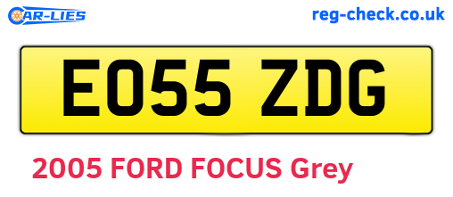 EO55ZDG are the vehicle registration plates.