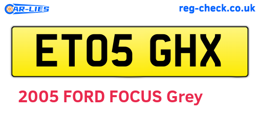 ET05GHX are the vehicle registration plates.