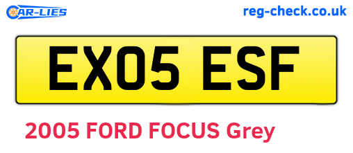 EX05ESF are the vehicle registration plates.