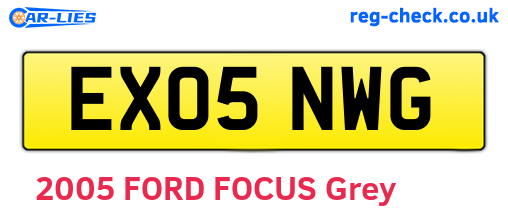 EX05NWG are the vehicle registration plates.