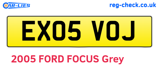 EX05VOJ are the vehicle registration plates.