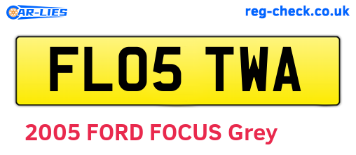 FL05TWA are the vehicle registration plates.