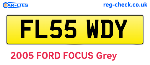 FL55WDY are the vehicle registration plates.