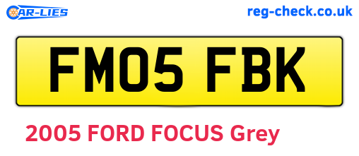 FM05FBK are the vehicle registration plates.