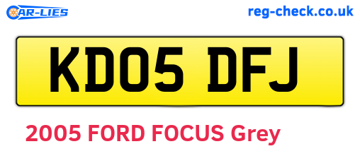 KD05DFJ are the vehicle registration plates.