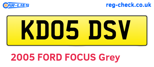 KD05DSV are the vehicle registration plates.