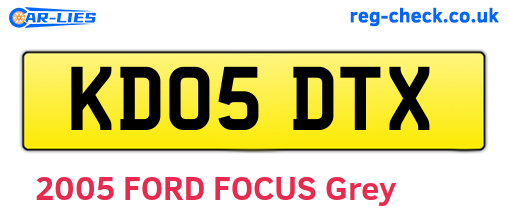 KD05DTX are the vehicle registration plates.