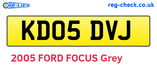 KD05DVJ are the vehicle registration plates.