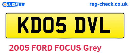 KD05DVL are the vehicle registration plates.
