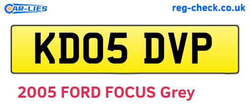 KD05DVP are the vehicle registration plates.