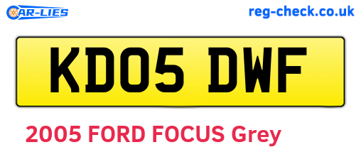 KD05DWF are the vehicle registration plates.