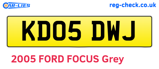 KD05DWJ are the vehicle registration plates.