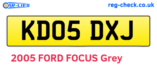KD05DXJ are the vehicle registration plates.