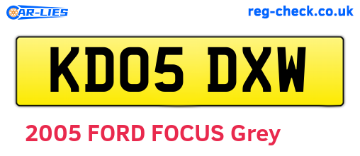 KD05DXW are the vehicle registration plates.