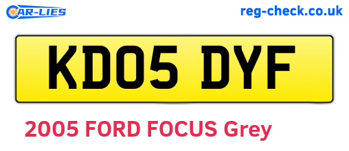 KD05DYF are the vehicle registration plates.