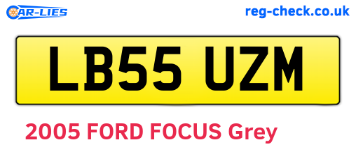 LB55UZM are the vehicle registration plates.