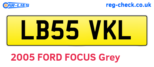 LB55VKL are the vehicle registration plates.