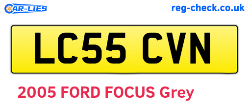 LC55CVN are the vehicle registration plates.