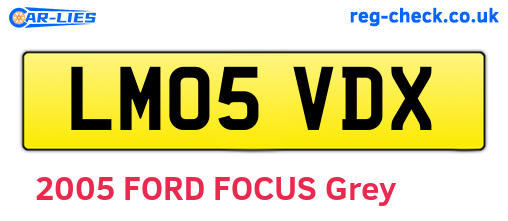 LM05VDX are the vehicle registration plates.