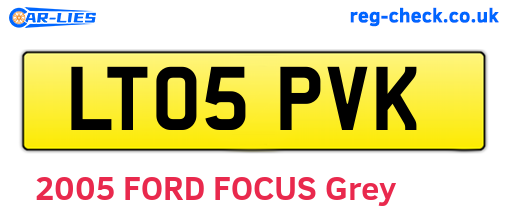 LT05PVK are the vehicle registration plates.
