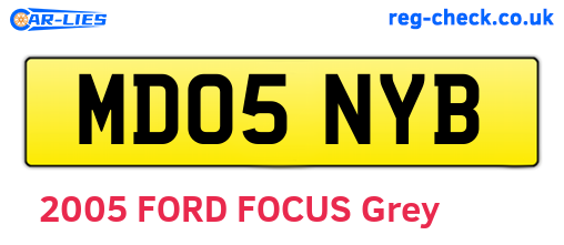MD05NYB are the vehicle registration plates.